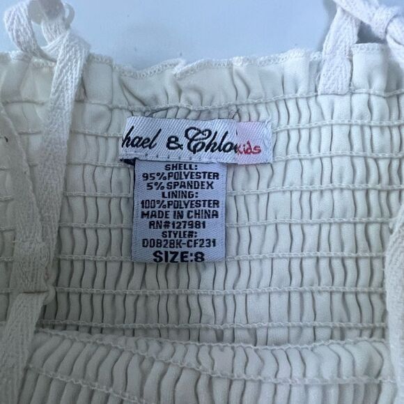 Rachael & Chloe Kids Big Girl's White Multicolored Striped Dress Size 8 - Picture 4 of 4